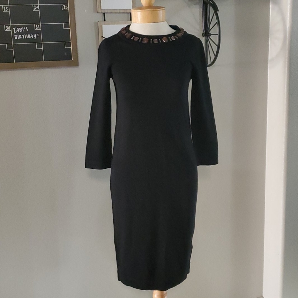 Boden Sweater Dress with Rhinestone Neckline 8R